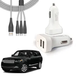 Auto Pearl Fast Car Charger with 3-in-1 Cable