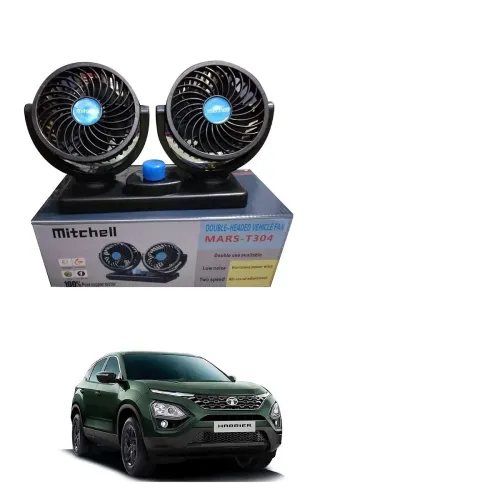 Image of AUTOADDICT Dual-Head 12V Electric Car Fan for Tata Harrier