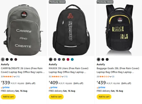 Image of Autofy Backpack Minimum 75% Discount