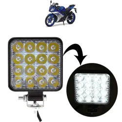 AutoKraftZ Square 16 LED Bike Headlight /Car Headlight /Driving Lamp for Yamaha R15