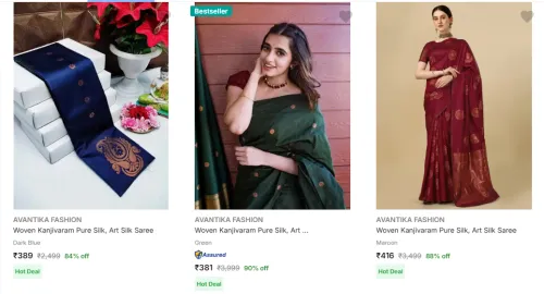 Image of Avantika Fashion Women's Sarees upto 90% Discount