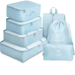 AVENUX 7-piece Travel Organizer Set Blue