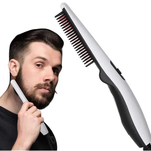 Image of AVIARA Quick Hair Styler for Men Electric Beard Straightener Massage