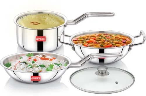 Image of AVIAS AVI3 Triply Cookware Set – 4 Pcs