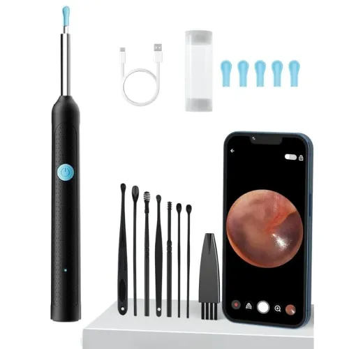 Image of AVNISH Earocam Earwax Removal Tool Kit with HD Camera WiFi Connection & 6 LED Lights Endoscope Tool Ear Cleaner Set of 8