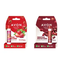 Avon Naturals Lip Balm, Strawberry and Cherry Combo 4.5 Gram Each, Avon Lip Balm
