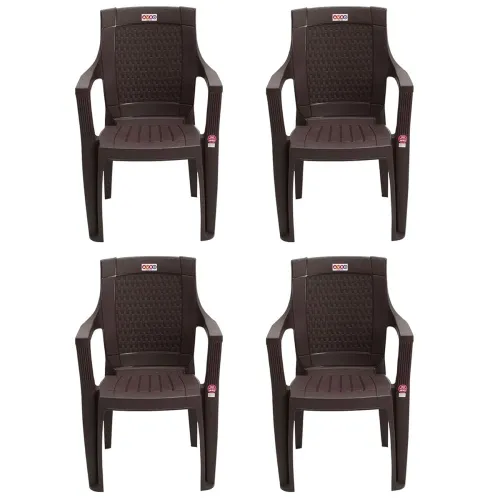 Image of AVRO FURNITURE 7756 Plastic Chair Matt And Gloss Pattern (Set Of 4)