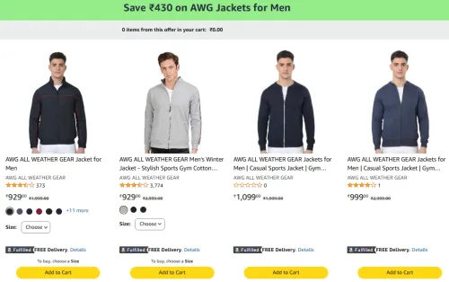 Image of AWG Jacket for Men's @ Starting ₹499