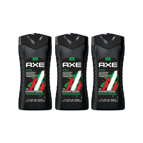 Image of AXE Africa 3-in-1 Body Face & Hair Wash (Combo of 3 250 ml Each)