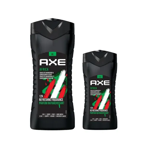 Image of AXE Africa 3-in-1 Body Face & Hair Wash 400ml +250ml Combo of 2