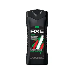 Axe Africa 3 In 1 Body, Face & Hair Wash for Men, Long-Lasting Refreshing Mandarin & Sandalwood Fragrance for Up To 12hrs, Removes Odor & Bacteria, No Parabens, Dermatologically Tested, 400ml