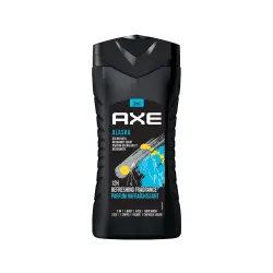 Axe Alaska 3 In 1 Body, Face & Hair Wash for Men, Long-Lasting Refreshing Ocean Air & Bergamot Fragrance for Up To 12hrs, Natural Origin Ingredients, Removes Odor & Bacteria, No Parabens, De...