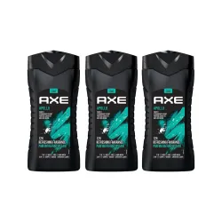 AXE Apollo 3-in-1 Body, Face & Hair Wash | Fresh Sage & Cedarwood Scent | 12H Refreshing Fragrance | Combo of 3 | 250 ml
