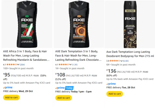 Image of Axe Beauty & Personal Products upto 60% Discount | Starting at ₹95