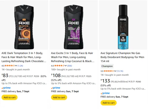 Image of Axe Beauty Products Starting At ₹83