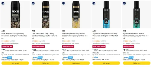 Image of Axe Bodyspray Starting @ ₹75