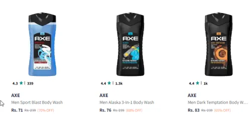 Image of Axe Bodywash Starting @ ₹71