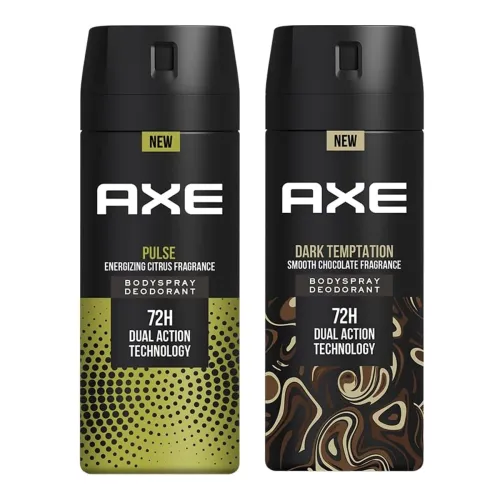 Image of AXE Dark Temptation Deodorant, 150ml and Pulse Long Lasting Deodorant Body Spray