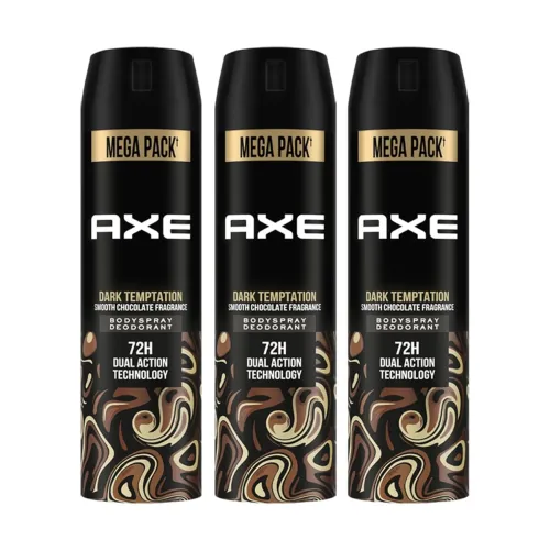 Image of Axe Dark Temptation Long Lasting Deodorant Bodyspray For Men, 215ml (Pack of 3)
