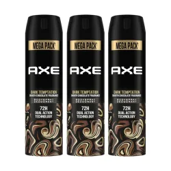 Axe Dark Temptation Long Lasting Deodorant Bodyspray For Men, 215ml (Pack of 3)