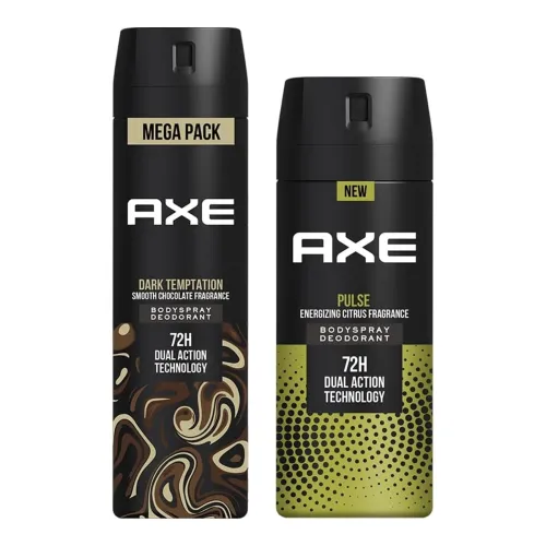 Image of AXE Dark Temptation Long Lasting Deodorant Bodyspray For Men 215 ml & Axe Pulse