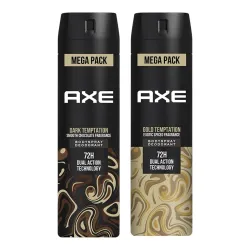 AXE Dark Temptation Long Lasting Deodorant Bodyspray For Men 215 ml & AXE Gold