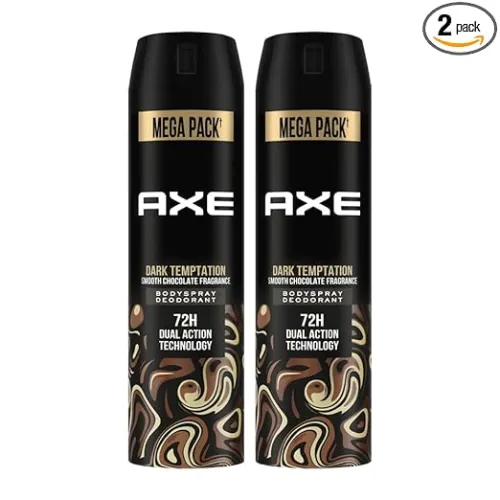 Image of Axe Dark Temptation Men's Deodorant, Long Lasting Deodorant Spray For Men With An Irresistible Scent 215ml, Pack of 2