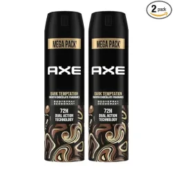 Axe Dark Temptation Mens Deodorant, Long Lasting Deodorant Spray For Men With An Irresistible Scent 215ml, Pack of 2