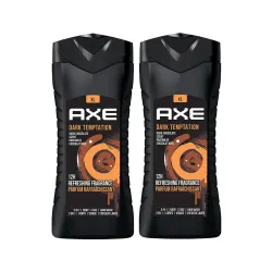 AXE Dark Temptation 3-in-1 Body, Face & Hair Wash | Irresistible Chocolate Fragrance | Cleanses & Refreshes | Combo of 2
