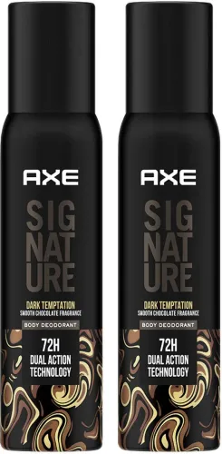 Image of AXE SIGNATURE Dark Temptation Deodorant No Gas Body Perfume Deodorant Spray - For Men (400 ml, Pack of 2)