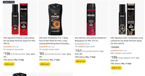 Image of Axe deo & Perfume Starting @ ₹83