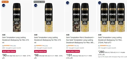 Image of Axe Deodorant at minimum 57% Discount