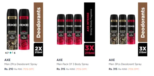 Image of Axe Deodorant @ Flat 70% Discount