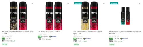 Image of Axe Deodorant Spray at minimum 70% Discount