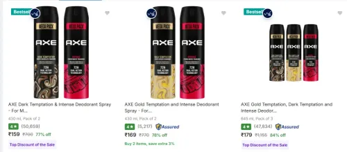 Image of AXE Deodorant Spray at minimum 70% Discount
