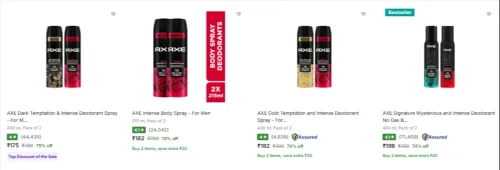 Image of Axe Deodorant Spray at Minimum 70% Discount