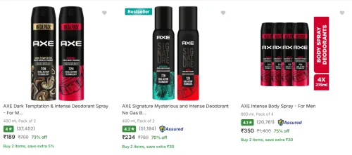 Image of Axe Deodorant Spray upto 75% Discount