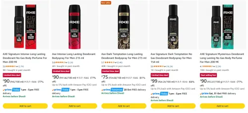 Image of AXE Deodorant starting at ₹75