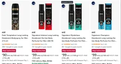 Axe Deodorant up to 77% Discount