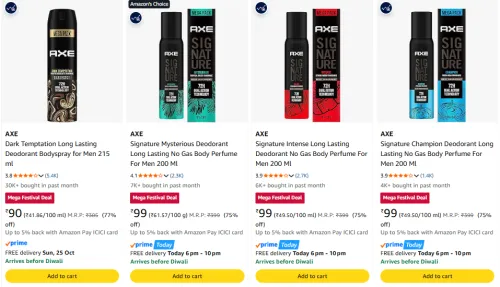 Image of Axe Deodorant Upto 77% Discount