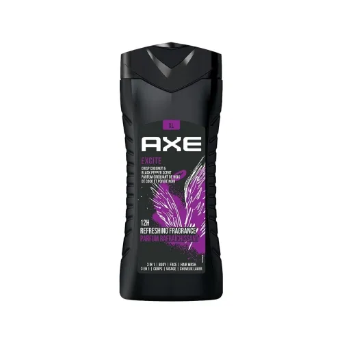 Image of Axe Excite 3 In 1 Body, Face & Hair Wash For Men, Long-Lasting Refreshing Crisp Coconut & Black Pepper Fragrance For Upt