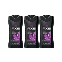 AXE Excite 3-in-1 Body, Face & Hair Wash | Crisp Coconut & Black Pepper Scent | 12H Refreshing Fragrance |Combo of 3| 25