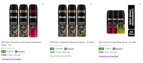 Image of Axe Fragrances upto 81% Discount