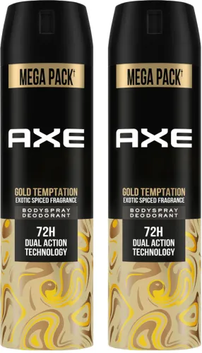 Image of AXE Gold-Temptation Body Spray - For Men (215 ml pack of 2)