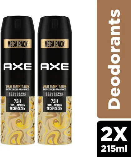 Image of AXE Gold-Temptation Body Spray - For Men (430 ml, Pack of 2)
