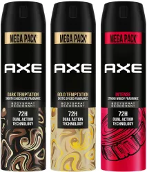 AXE Gold Temptation, Dark Temptation & Intense Deodorant Spray 645ml Pack of 3