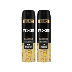 Axe Gold Temptation Long Lasting Deodorant Bodyspray For Men, 215ml, Pack of 2