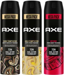 AXE Gold Temptation, Dark Temptation and Intense Deodorant Spray, 645ml, Po3