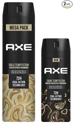 Axe Gold Temptation 215ml and Dark Temptation 150ml Deodorant Bodyspray Combo