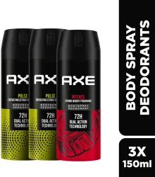 AXE Intense (Pack of 1) + Pulse (Pack of 2) Body Spray - For Men  (450 ml, Pack of 3)